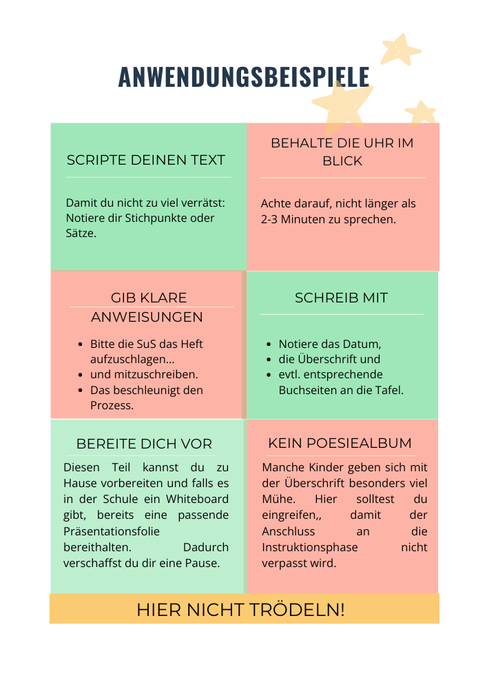 Auszüge aus dem Heft "Erfolgsgeheimnis Klassenzimmer": Theorie und Praxis